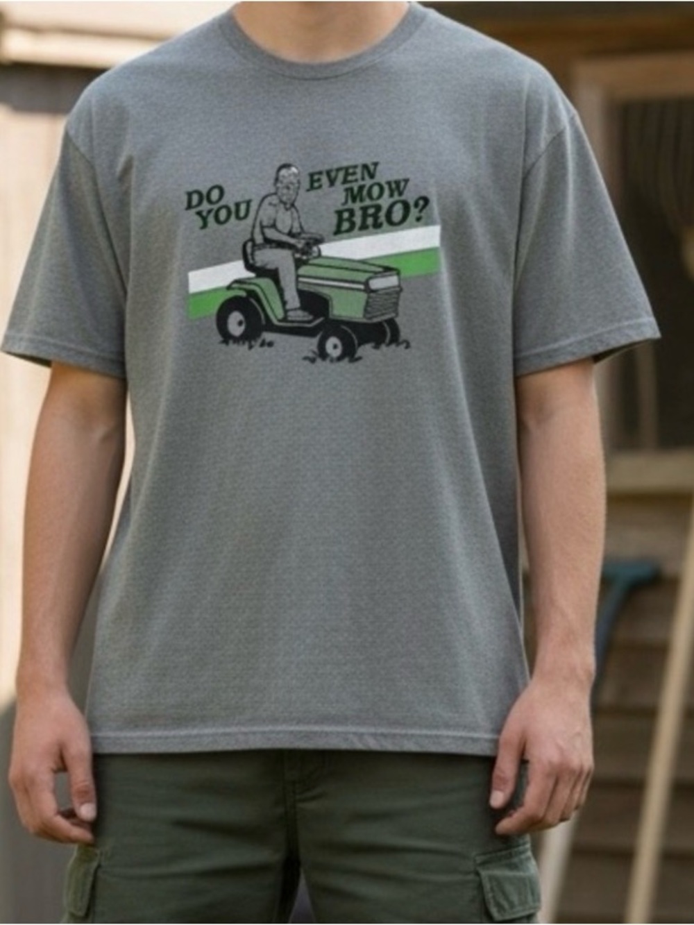 NWOT Funny Graphic T-Shirt “Do You Even Mow Bro” | Gray Tee | XL | DadBod